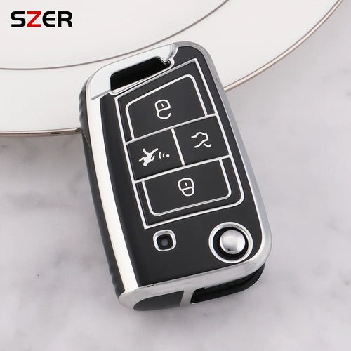 3 4 Buttons NEW TPU Car Key Case Cover Fob For Volkswagen VW Golf 7