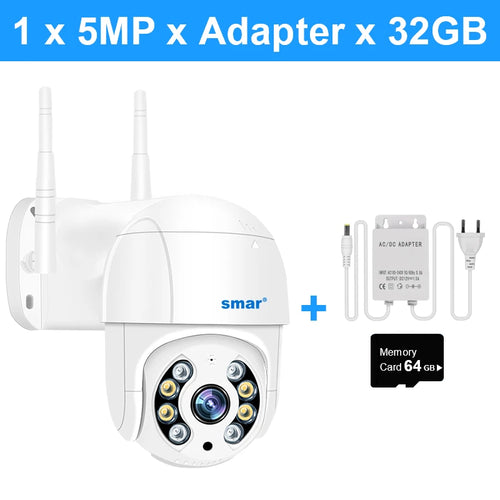 Smar 1080P 5MP 4K WiFi Camera Outdoor 5X Digital Zoom PTZ Wireless