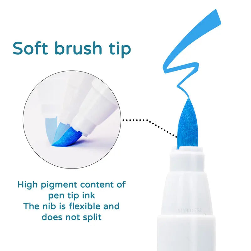 18/60Color Acrylic Paint Pens Brush Marker Pen for Artist Rock