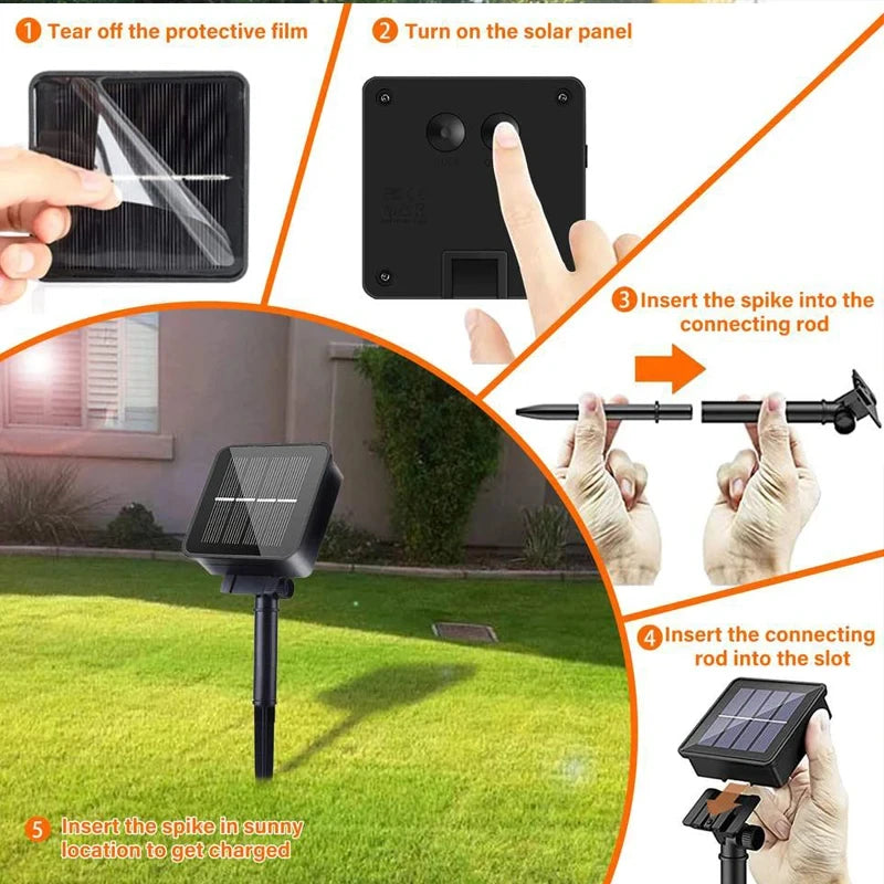 Solar Crystal Globe LED String Lights 60 LED 8 Lighting Modes IP65