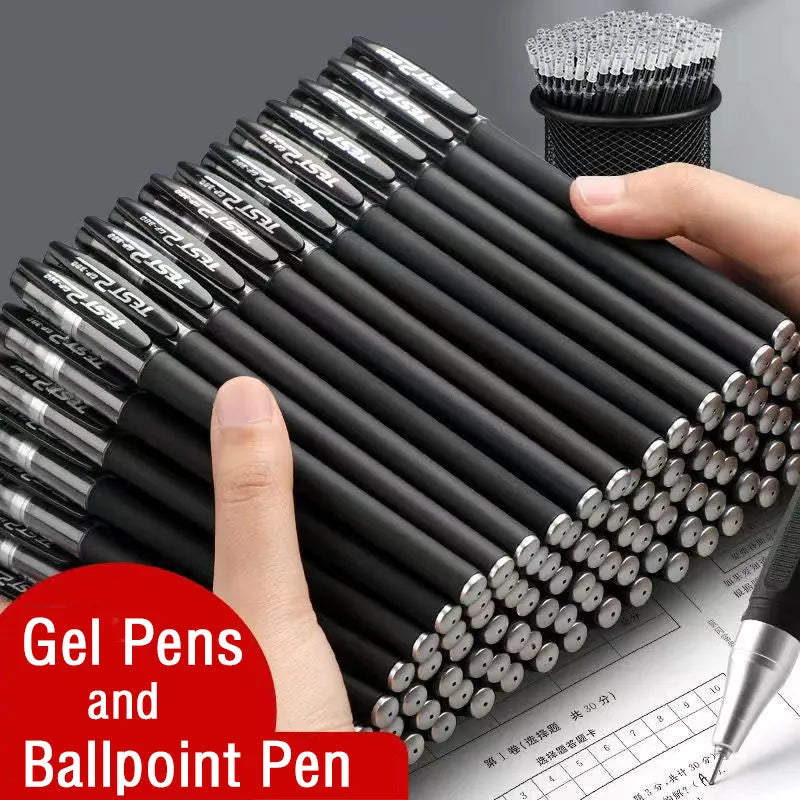 Gel pens Set Black Blue Red Refill Gel Pen Bullet Tip 0.5mm School &