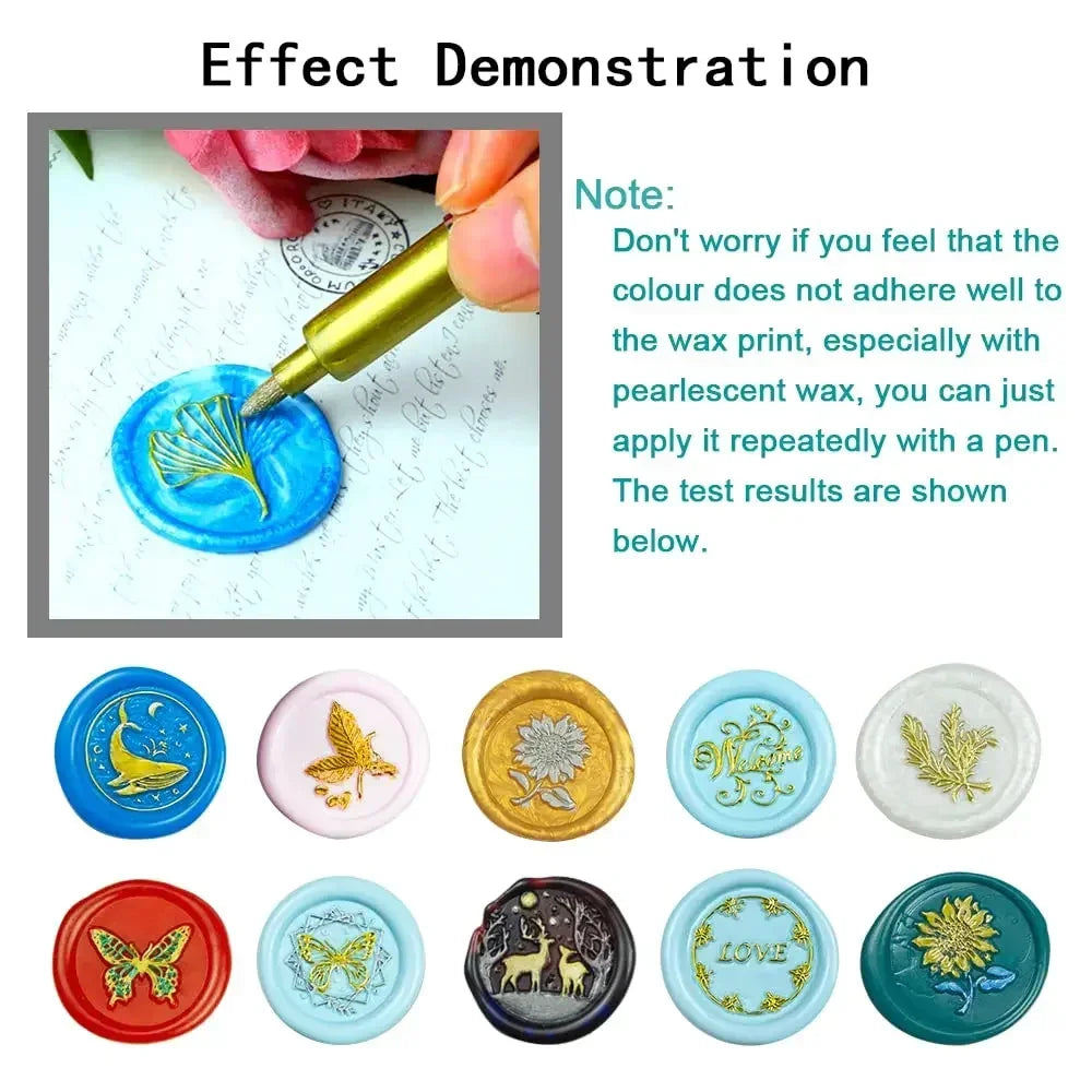 6Pcs Brush Metallic Paint Marker Pens Gold Silver Color Permanent Art