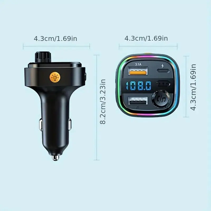 Bluetooth 5.0 FM Transmitter Handsfree Car Radio Modulator MP3 Player