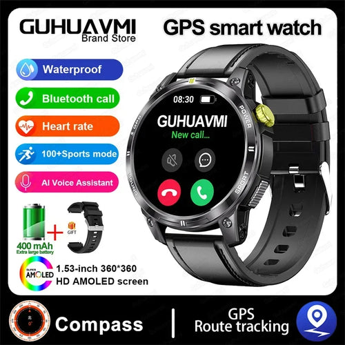Outdoor Professional GPS Trajectory Smart Watch 1.5" HD Screen