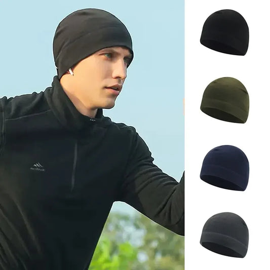 Men Polar Fleece Cap Winter Warm Outdoor Sports Skiing Cycling Hat