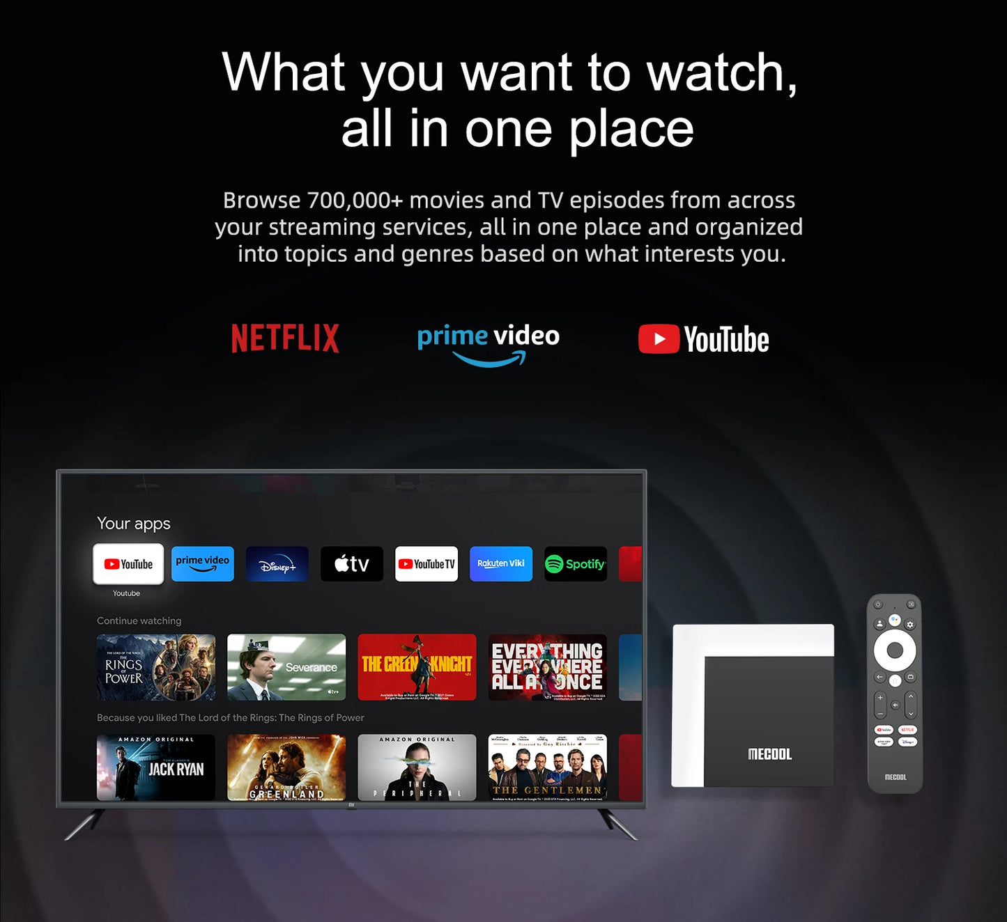 MECOOL Google TV Box KM7 PLUS 2GB DDR4 16GB Android 11 Google