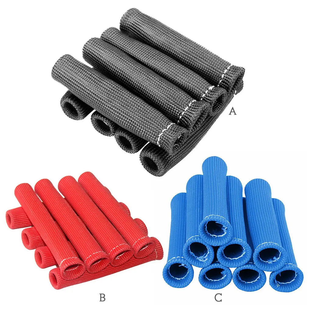 8Pcs/Set Spark Plug Wire Boots 1200˚F Heat Shield Protector Sleeve Car