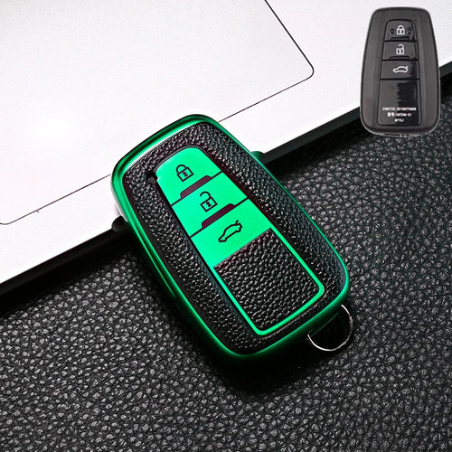 Leather Style Car Remote Key Case Cover Fob For Toyota Prius Camry