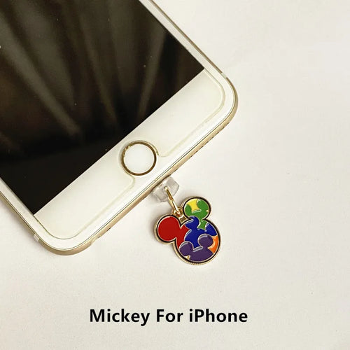 MINISO Minnie Mickey Metal Phone Anti-Dust Plug For iPhone Samsung