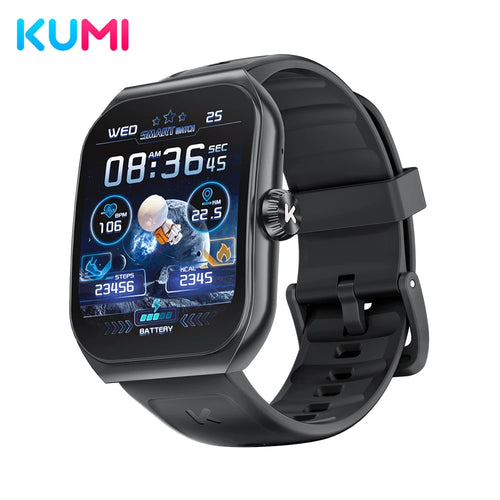 KUMI KU7 Smartwatches 1.96" Amoled 100+Sport Modes NFC IP68 Waterproof