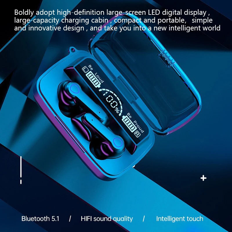 M19 TWS Wireless Bluetooth Headset Noise Cancelling Power Bank Gaming