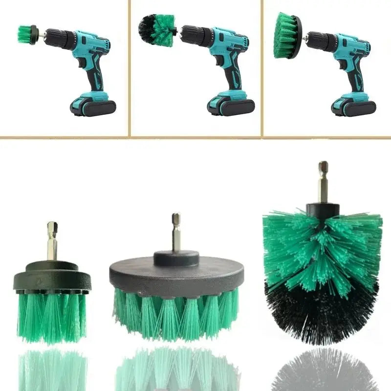 3pcs Drill Brush Attachment Set Power Scrubber Brush With Drill Scrub