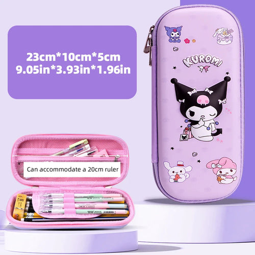 Kuromi & Cinnamoroll Pencil Case, Durable, 3D Three-dimensional