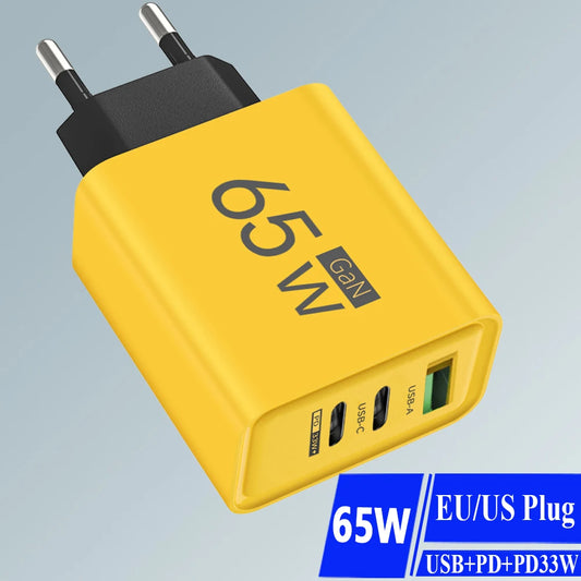 Total 65W GaN USB C Charger PD Fast Quick Charging Type C Mobile Phone