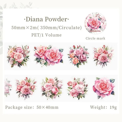 8Style 200cm/roll Flower Sea Tape Cut Film PET Plants Handbook DIY