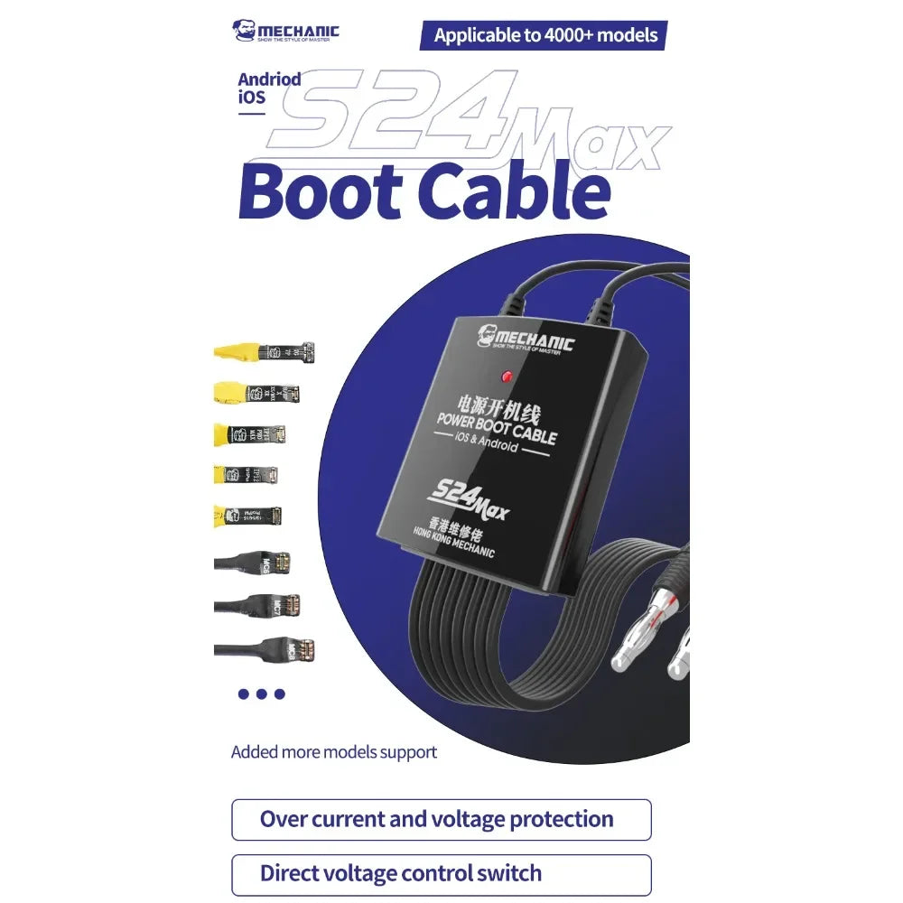 MECHANIC S24 Max Power Supply Test Cable for iPhone 5S-15Pro Max And