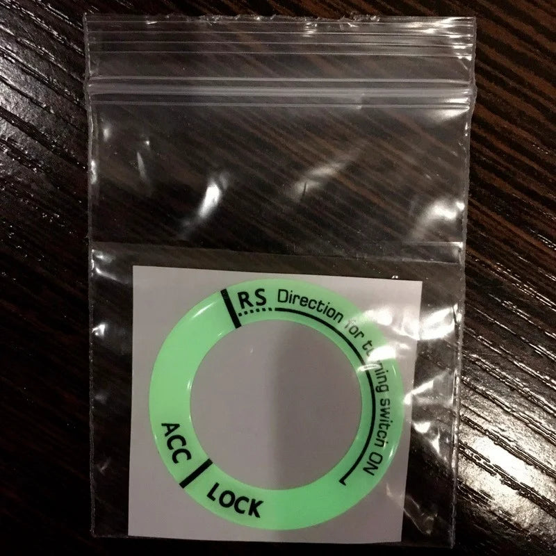 Night Luminous Car Ignition Key Ring Stickers Auto Motorcycle 3D