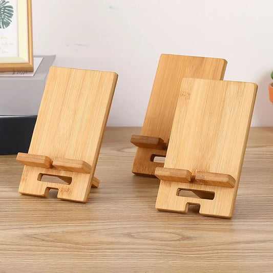 Desktop Bamboo Phone Holder Practical Wooden Smartphone Charging Stand