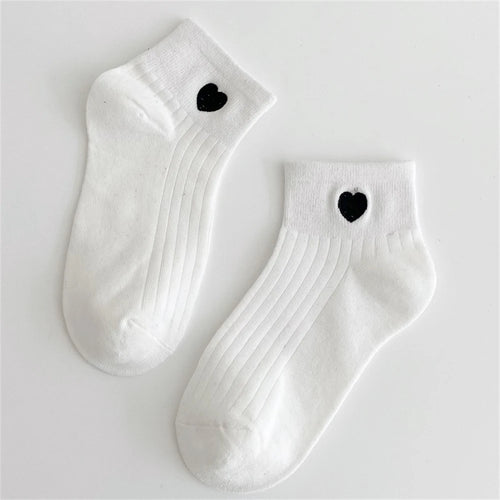 New Cute Embroidery Glitter Love Heart Moon Star Smile Face Socks Soft