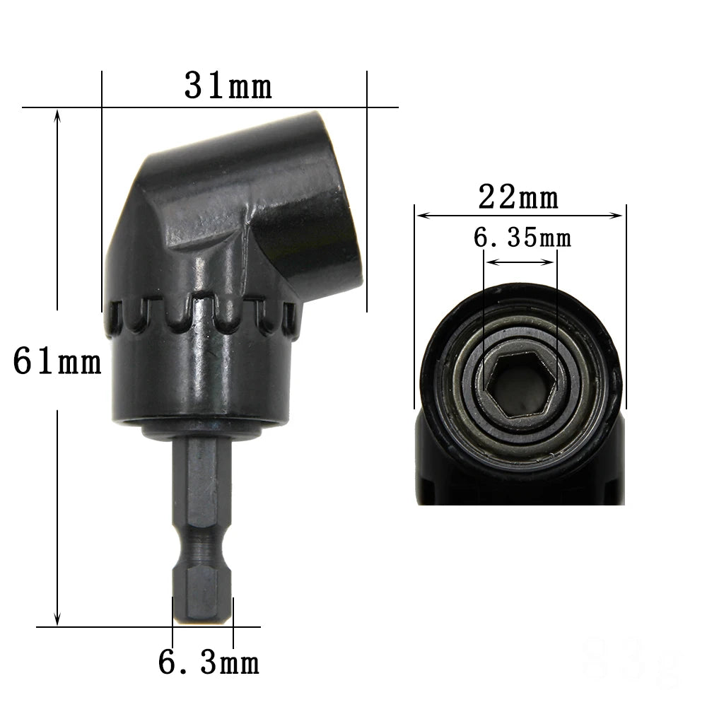 Black 105 ° Turning Screwdriver Joint Electric Drill Corner Socket
