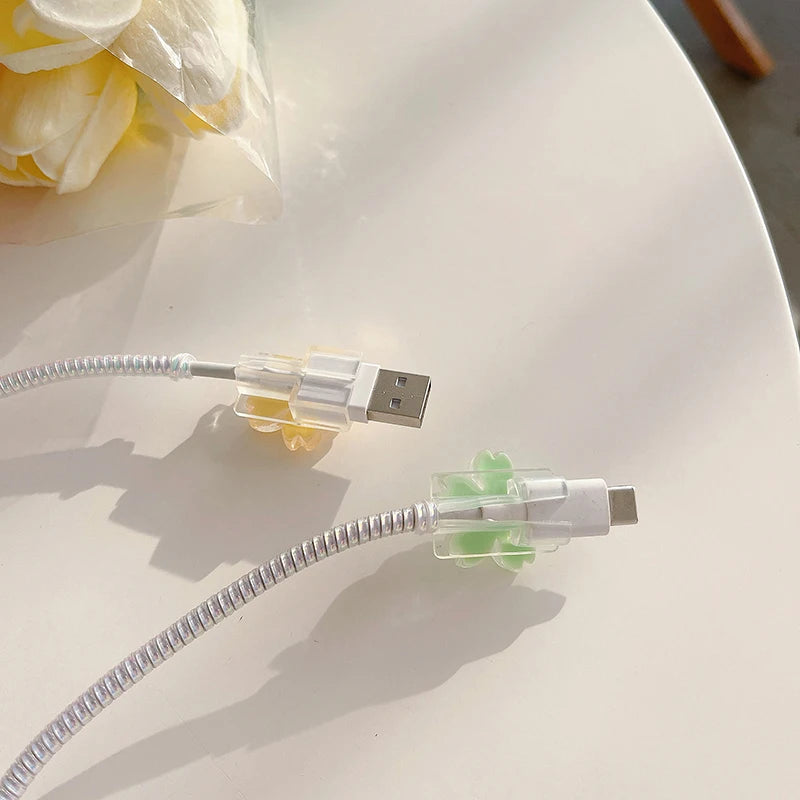 Flowers Charger Protector Cable  For Iphone 13 Type-C Cable Android