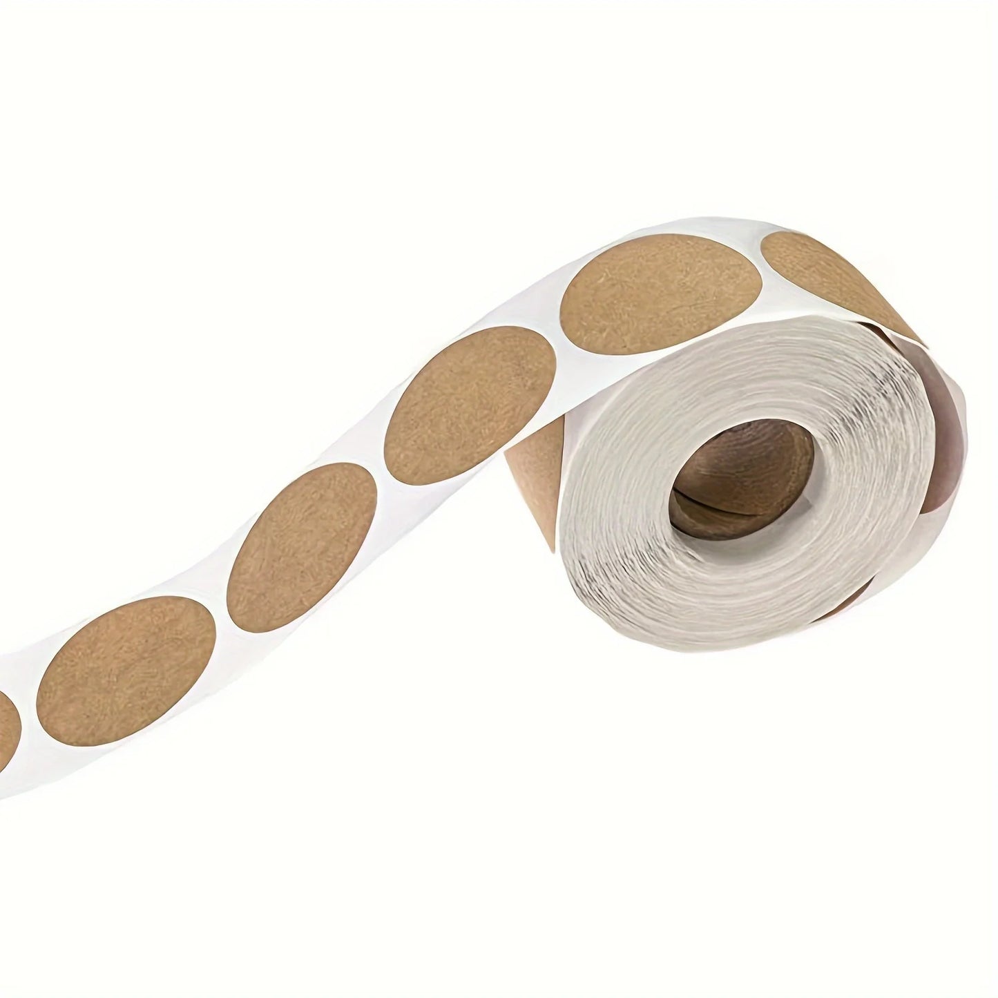 500 pcs / 1 roll ，kraft round self-adhesive label paper items