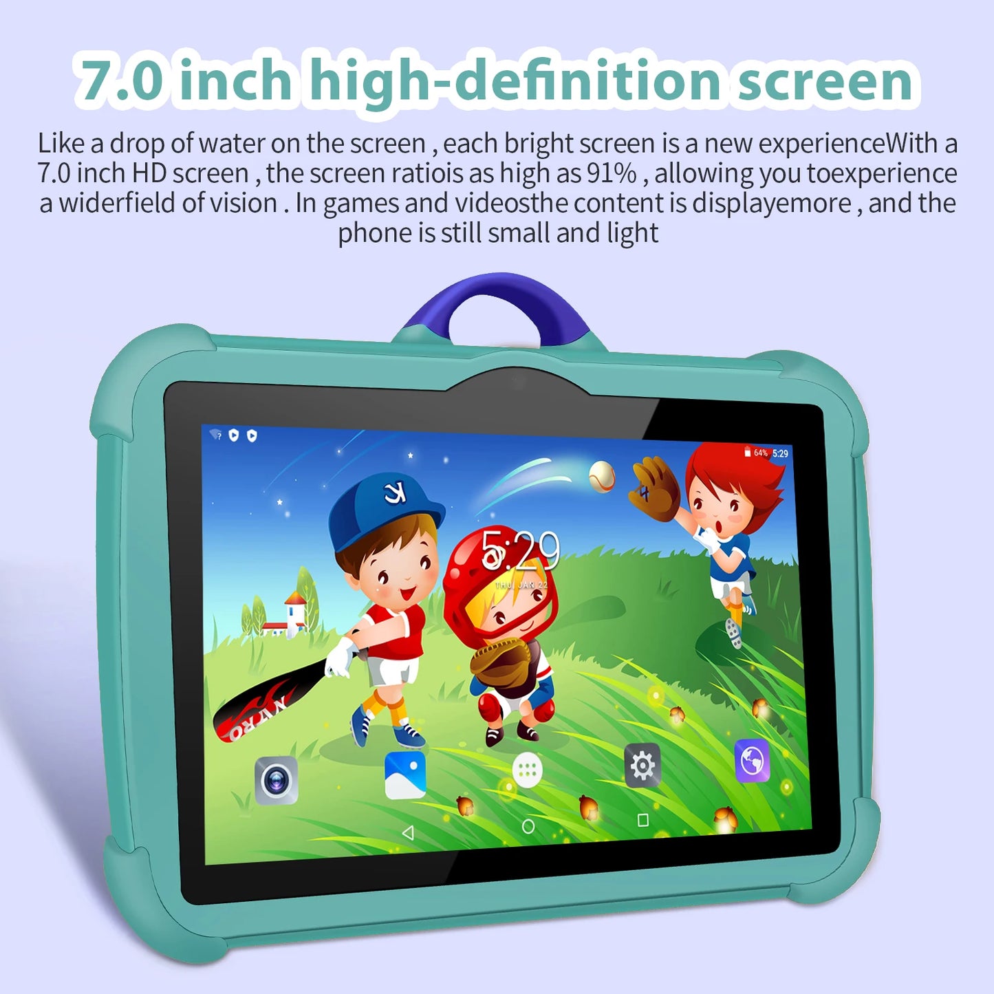 New 7 Inch Android 13 Learning Education Kids Tablets Quad Core 4GB