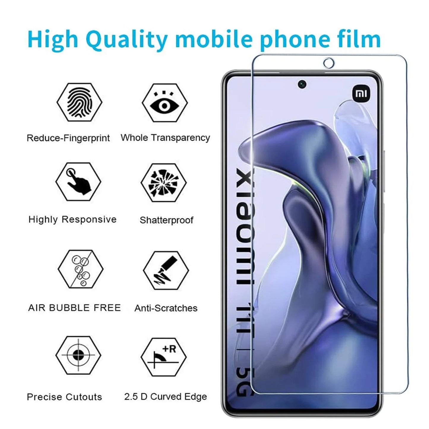 2Pcs/4Pcs 9H Tempered Glass For Xiaomi 11T  / 11T Pro Screen Protector