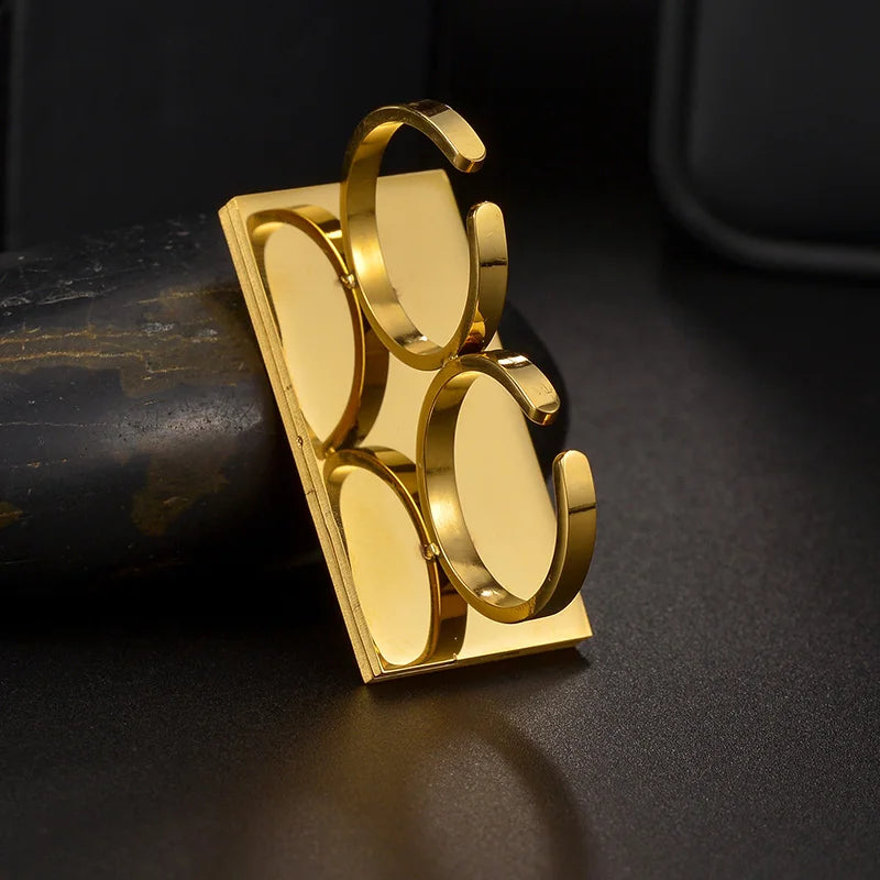 Nextvance Custom Name Double Layer Welding Rings 2 Finger Stainless