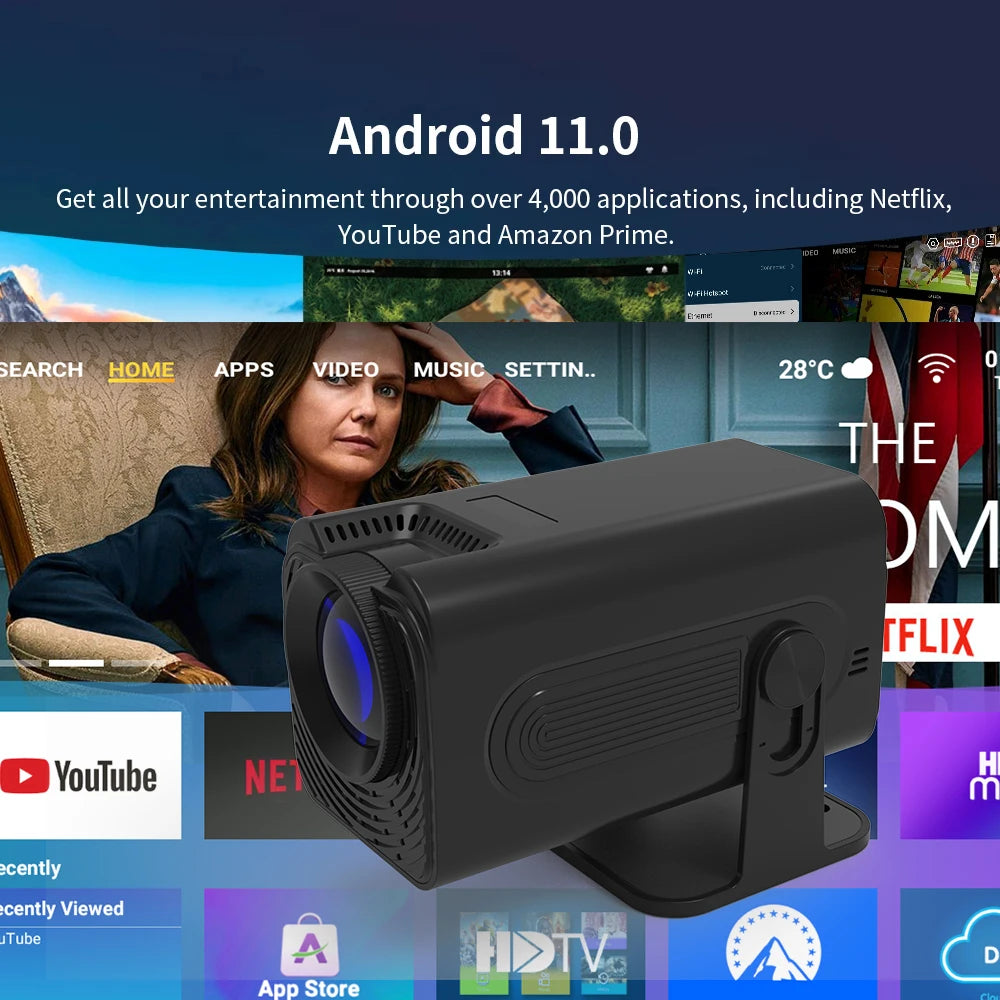 Polaring P50 Android Projector Amlogic 950S Chip 5G Wifi BT 350Ansi