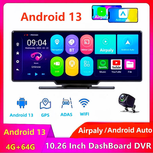 10.26 Inch 4G+64G Android 13.0WIFI Car Rearview Mirror Stream Media