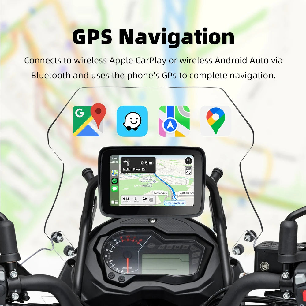 EKIY Motorcycle Navigation Carplay Display Screen Portable Motorcycle