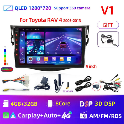 9" Android 12 Car Radio For Toyota RAV4 Rav 4 2005-2013 Multimedia