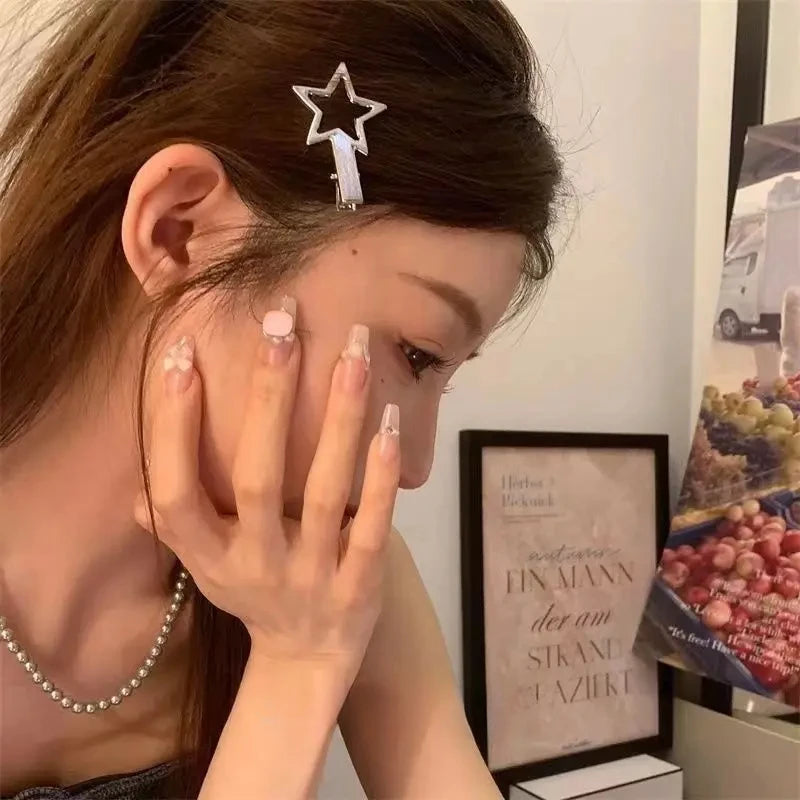 24Pcs Silver Y2k Hair Clips for Women Elegant Metal Duckbill Clip