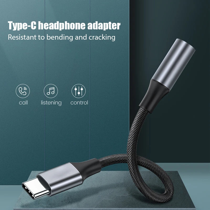 USB Type C To 3.5mm Aux Adapter Type-c 3 5 Jack Audio Cable Earphone
