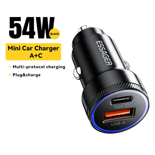 Essager 54W USB Car Charger 5A Fast Charge 3.0 QC  SCP AFC 30W USB