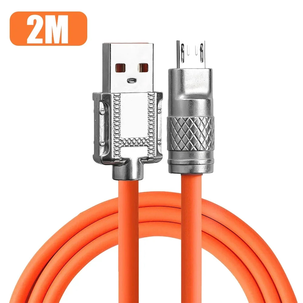 120W 6A Super Fast Android Charger Cable Liquid Silicone Micro USB