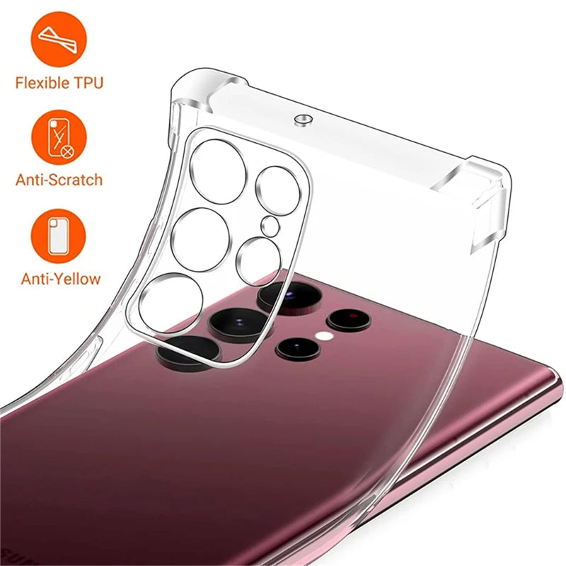 Shockproof Clear Silicone Soft Back Case For Samsung Galaxy S25 S24