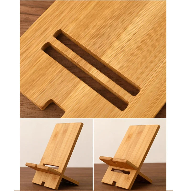 Desktop Bamboo Phone Holder Practical Wooden Smartphone Charging Stand