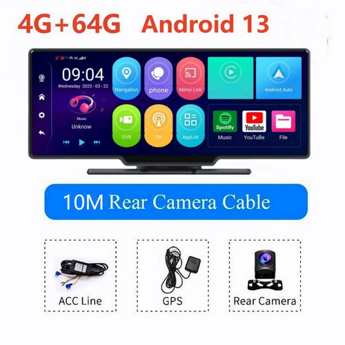 10.26 Inch 4G+64G Android 13.0WIFI Car Rearview Mirror Stream Media