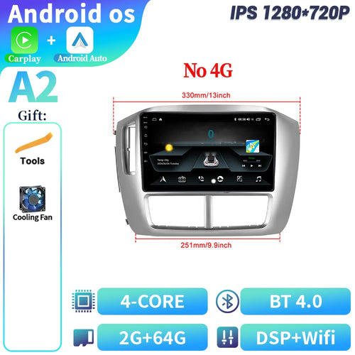 Car Radio Multimedia Navigation Stereo Head Unit Screen Android 14 For