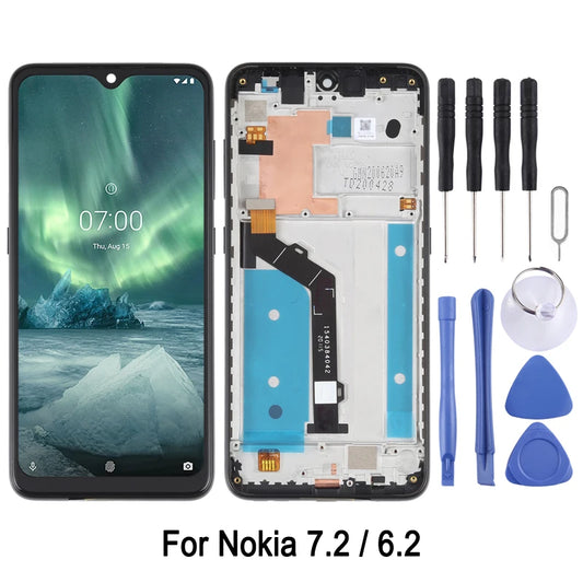 6.3'' LCD Screen with Frame For Nokia 7.2 / 6.2 Phone Display Touch