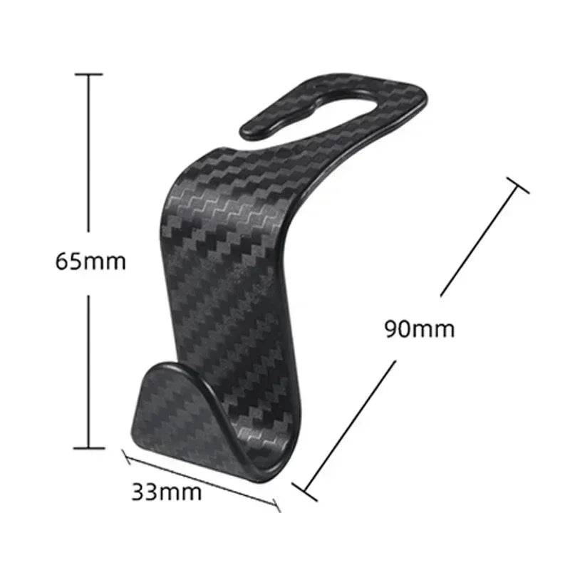 4PCS Car Hidden Seat Hook Multi-Purpose Carbon Fiber Texture Car Seat