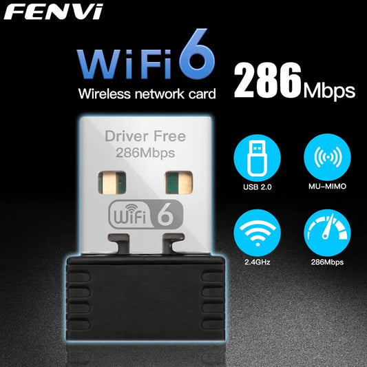 FENVI WIFI 6 Adapter AX286 Network Card Mini USB Dongle 2.4GHz