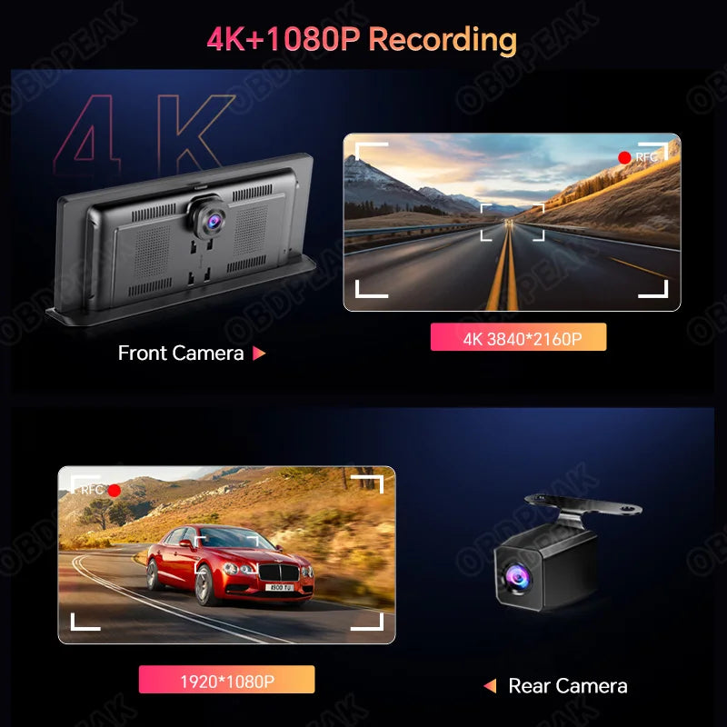 K2 Pro 11.3" Car DVR 4K Camera Wireless Carplay Android auto Ai Screen