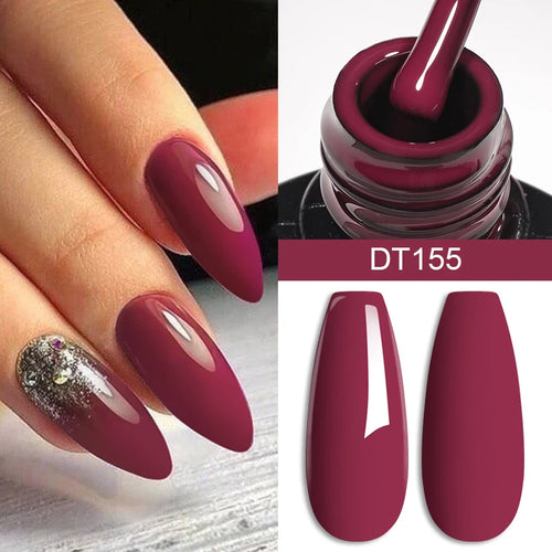 MEET ACROSS 7ml Red Gel Nail Polish Crystal Semi Permanent Soak Off UV