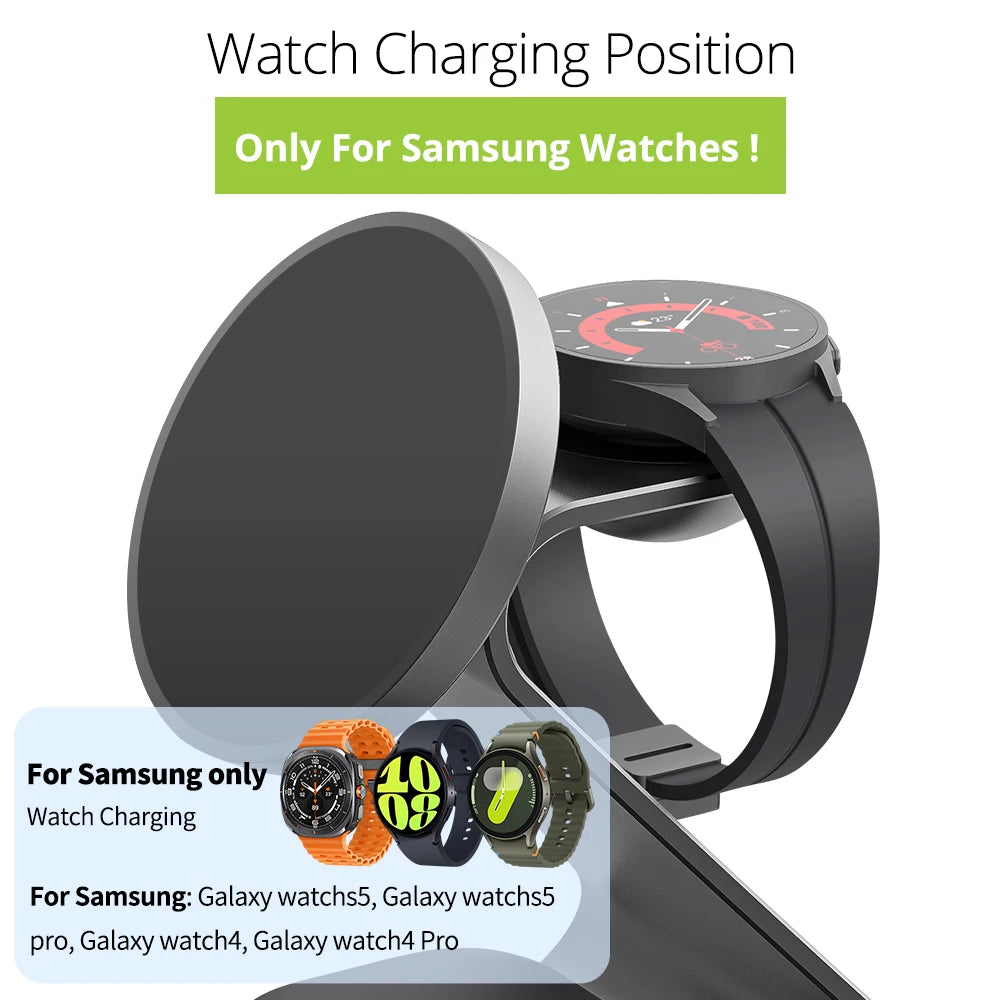 Bonola Magnetic 3 in 1 Wireless Charger Station for Samsung S24