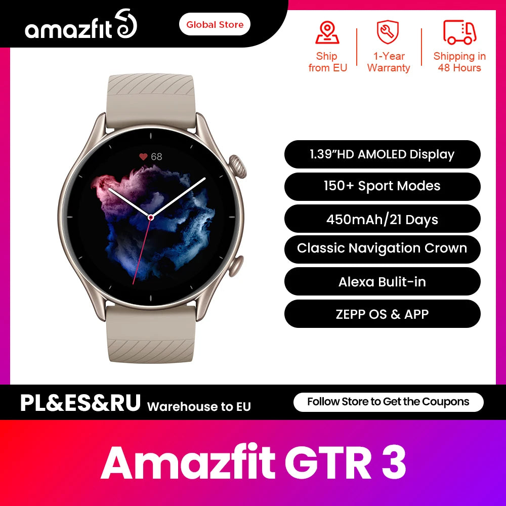 [Refurbished] Amazfit GTR 3 GTR3 GTR-3 46mm Smartwatch 24-hour Health