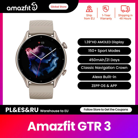 [Refurbished] Amazfit GTR 3 GTR3 GTR-3 46mm Smartwatch 24-hour Health