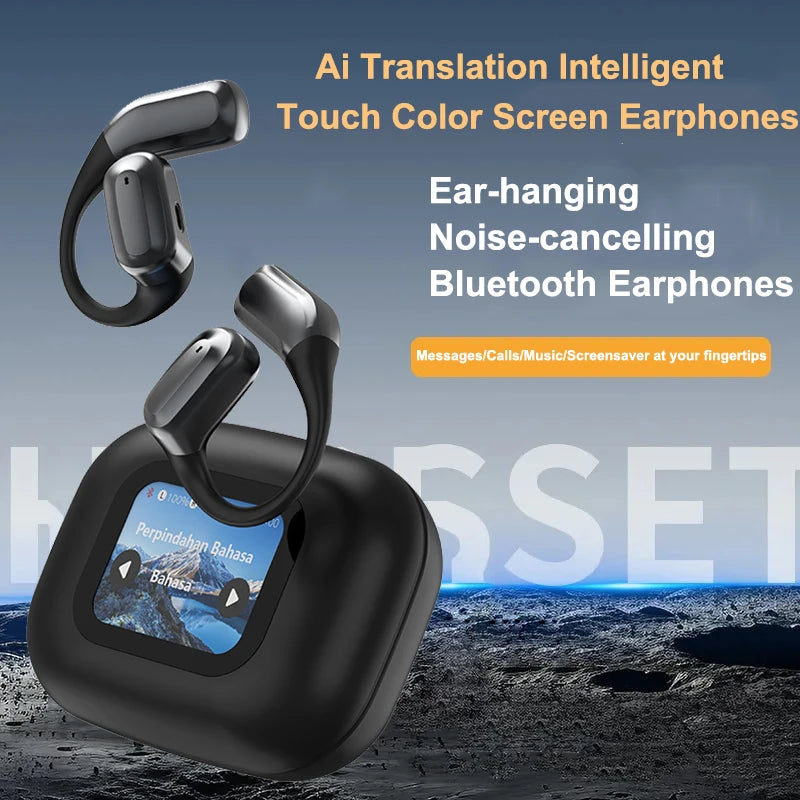 Ai Translation Touch Color Screen Ear-Hanging Earphones Bluetooth